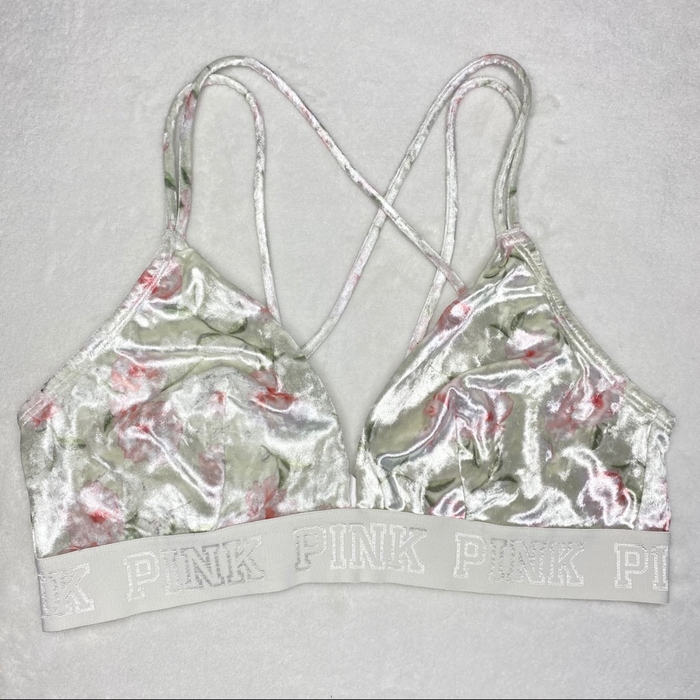 PINK VS velvet Bralette size large